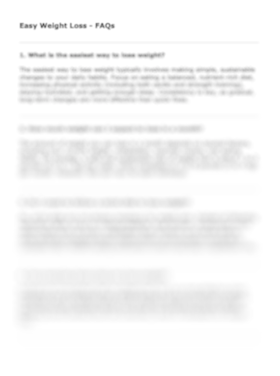 Text document on weight loss FAQs with a white background