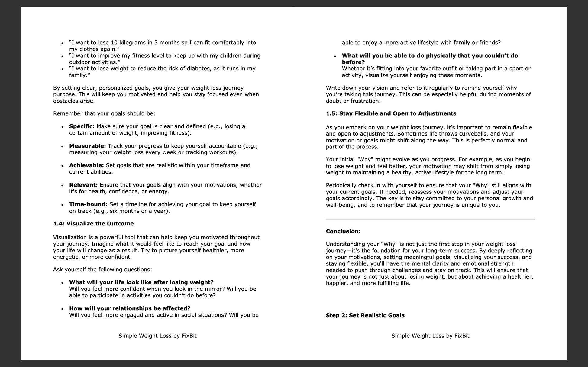 Weight loss blueprint text module 1
